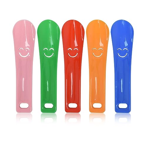 KYSUN Calzascarpe Corto,Calzascarpe Corto in Plastica Calzante,Bambini Calzascarpe,Calzascarpe Sollevatore per Calzascarpe per Donne,Uomini,Bambini,Anziani (5 pezzi)