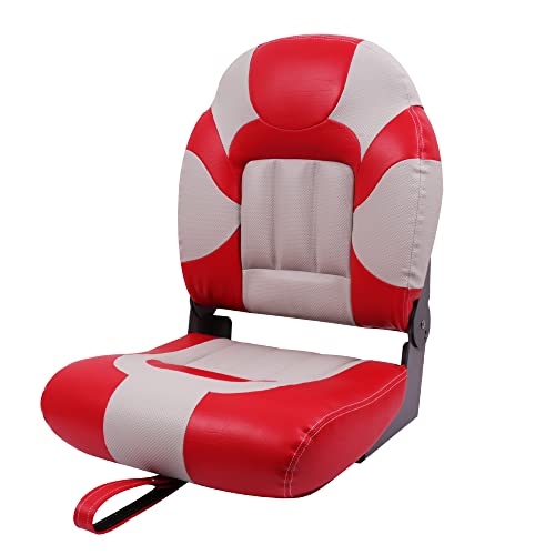 Siège de bateau de pêche pliable pour soulager le dos avec dossier haut gris