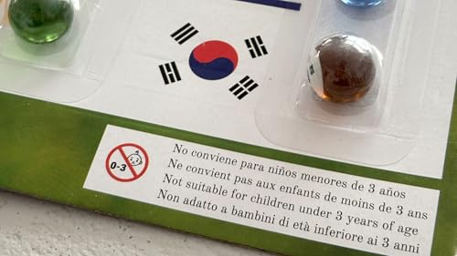 MARBLEFLAGS 32 Murmeln für Kinder aus Glas Mit Flaggen der Weltmeisterschaft, 16 mm, Ideal für Spiele