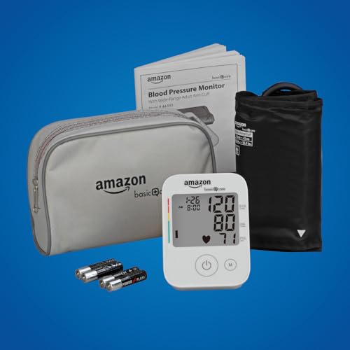 Amazon Basic Care Blood Pressure Monitor, Wide Range Arm Cuff, Intelligent Inflation Technology, Home Monitoring, Hypertension Indicator, Irregular Heartbeat Detection, Large (Previously Healthwise) - Image 4