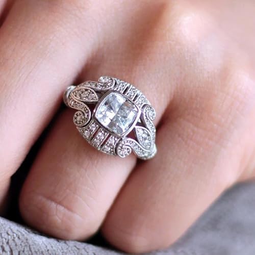 Luxury Stylish Shiny Cubic Zirconia Promise Ring for Women Gorgeous Silver Color Wedding Band3