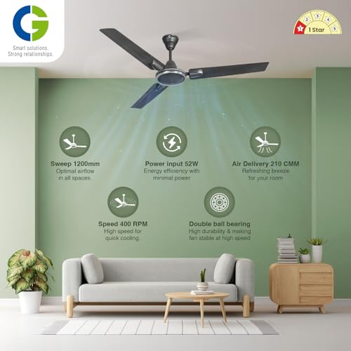 Image of CG TulipAir Neo Deco | 1200mm | 100% copper Motor | High Speed FAN | Doube ball bearing | 3-Year Warranty | Olive