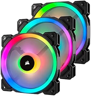 Corsair LL Series LL120 Black RGB 120mm Dual Light Loop RGB LED PWM Fan 3 Fan Pack with Lighting Node Pro (CO-9050072-WW) (Renewed)