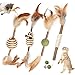 Katzenminze Spielzeug,4Pcs Katzen Kauhölzer,Katzenminze Sticks,Katzenminze Spielzeug,Katze Spielzeug mit Katzenminze,Haustiere Kauen Spielzeug Set,Feder Katze Spielzeug,Katzenspielzeug
