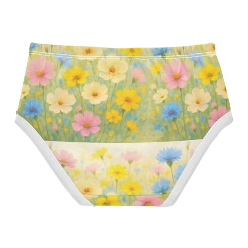 Joisal Colorful Wildflowers Pastel Panties for Girl Toddler Underwear Floral Cotton Cartoon Briefs Kids Undies 2t2