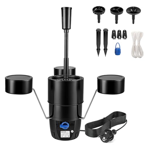 EXLECO Skimmer galleggiante per laghetti fino a 40 m², 2500 l/h 45 W, aspiratore superficiale con inserti per fontana, skimmer galleggiante, raccoglitore di foglie, stabilizzatore per laghetti da