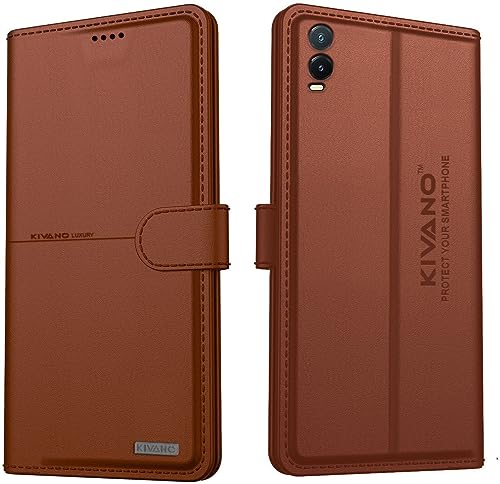 Image of Compatible with Vivo T1x Flip Cover | Leather Finish | Inside Pockets & Inbuilt Stand | Shockproof Wallet Style Magnetic Closure Back Cover Case