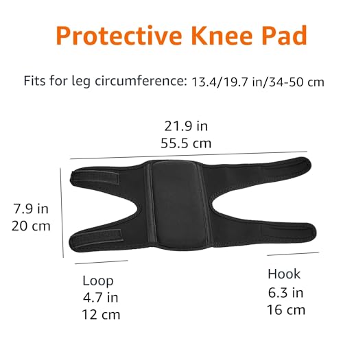 Image of Amazon Basics Over /Under Knee Pads with Foam Padding for Kneeling, Indoor and Outdoor Use, 8.5 inch, One Size, Black, 1 Pair