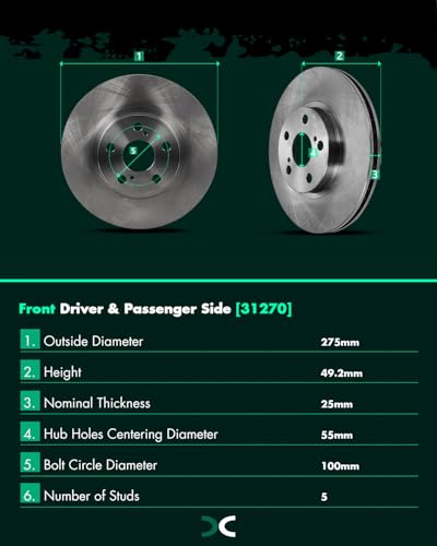 Image of SCITOO Front 10.83 inch Brake Pads and Rotors Kits Fit For Pontiac Vibe 2003 2004 2005 2006 2007 2008,For Toyota Corolla 2003-2008,For Toyota Matrix 2003-2008