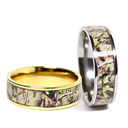 His and Hers Camo Wedding Ring Sets - Camo Wedding Band - Matching Camo Bands - Wedding Rings - Wedding Rings - Camo Rings for Women - Camo Rings for Men - Wedding Ring - His and Hers Rings
