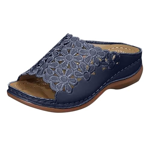 Pumps Sandalias para mujer con tacón de flores, sandalias romanas para mujer, sandalias peep toe, zapatos de playa, sandalias de malla, sandalias de cuñas, sandalias de mulas, antideslizantes
