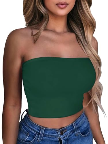 Image of Summer Tube Tops Basic Crop Tops for Women Strapless Tank Casual Tunics Sexy Short Shirts 2026