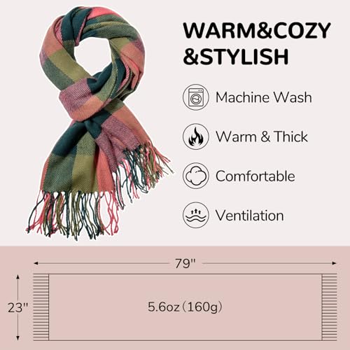 Image of Loritta Winter Scarf for Women, Long Plaid Shawl Wraps Scarves Gifts