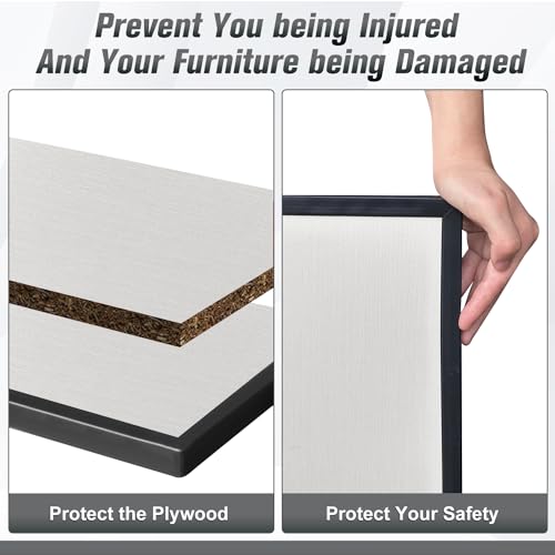 Image of Rubber Edge Trim, 1-1 /4 inch (32mm) Wide U Channel Edge Trim, Big Size U Shaped Trim, Self Adhesive Edge Banding for Plywood, Woods, Doors, Shelf, Cabinet, Countertop, Length 20Ft, Black