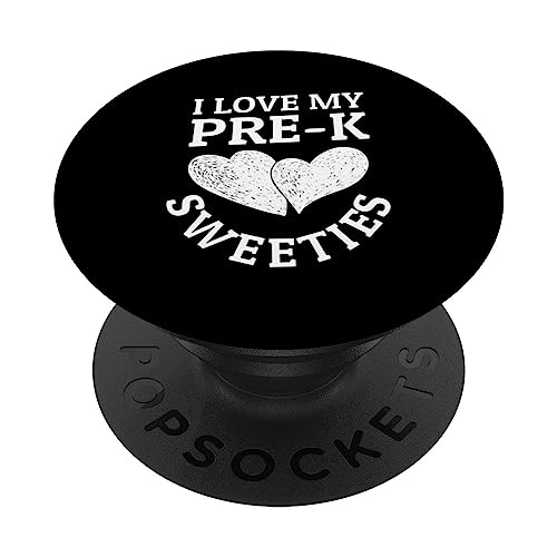 I Love My Pre-K Sweeties PopSockets Swappable PopGrip, Black