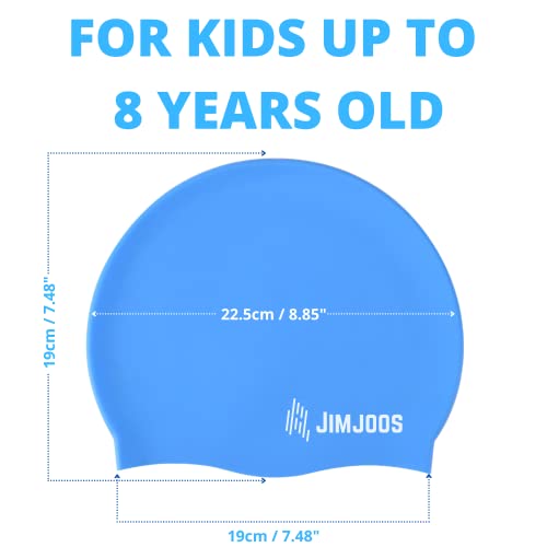 JIMJOOS Kids Swimming Cap 3-14 Years, Silicone Swim Cap for Boys & Girls, Anti-Slip, Stretchable, Waterproof Swimming Hat - Image 2