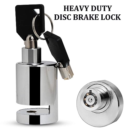 Image of Autofy Anti Theft Heavy Duty Stainless Steel Wheel Disc Brake Lock for Bike /Motorcycle Security (Chrome Finish)
