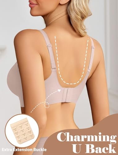 Image of Avidlove Jelly Bras for Women No Underwire Seamless Bralettes Wireless Push Up Scalloped Full Coverage Sports Everyday Bra
