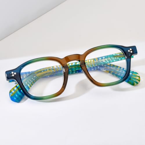 Image of HEPIDEM Acetate Glasses Frame Men Women Square Eyeglasses Optical Spectacles MZEPH