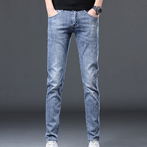 Men's Skinny Slim Fit Stretch Jeans Stylish Washed Tapered Leg Denim Pants Classic Vintage Pencil Jean Trousers3