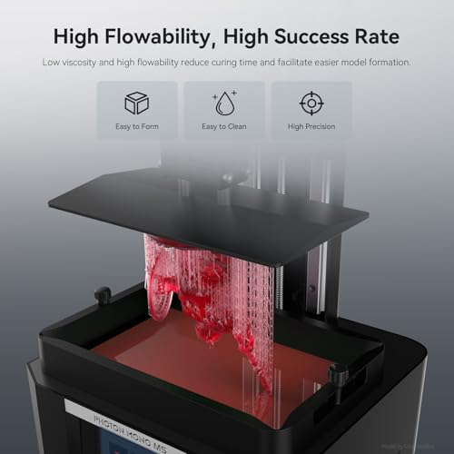 Image of ANYCUBIC ABS-Like Resin Pro 2, Upgraded 8K 3D Printer Resin with Enhanced Strength and Toughness, High Precision, Low Odor, Wide Compatibility for All LCD Resin 3D Printers (Clear Red, 1kg)