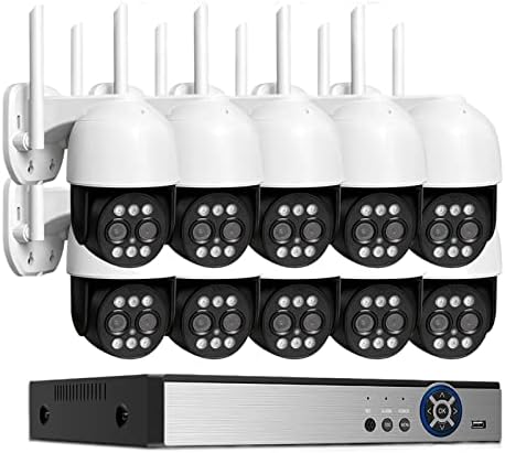 8MP Wireless Video Surveillance Kit 4K Camera WiFi Security System H.265 Plug&Play for Home Dome Cam 10CH (Size : 3T, Color : 10CH NVR 10CAMERA_AU)