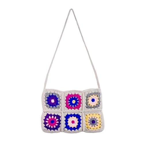 Crochet Crossbody Bag Granny Square Crochet Purse Macrame Purse Woven Crossbody Bag