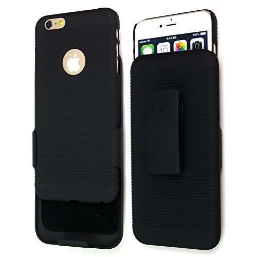 SMILES Sean Hard Protective Armor Carrying Case with Swivel Holster Belt Clip for Iphone 6 Plus 5.5 Inch + 1 Pcs S Stylus (Black)