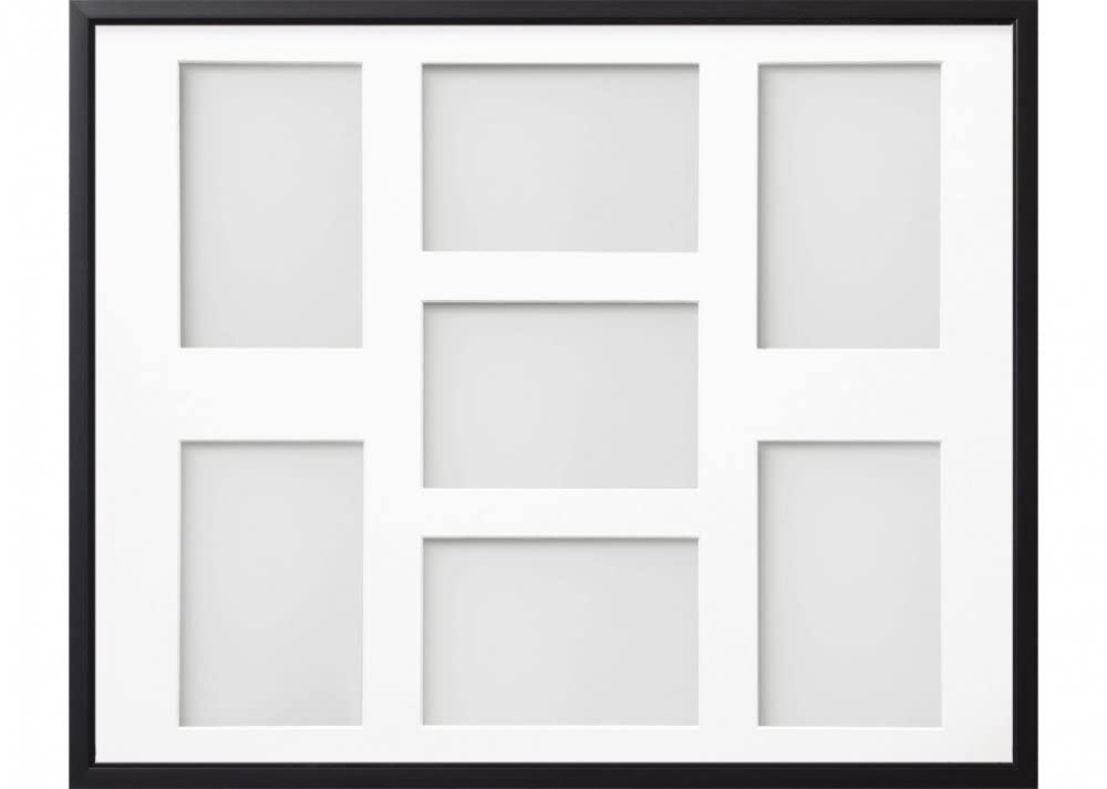 Frame Company Drayton Multi Aperture Photo Frame, Black, 20x16 for 6x4 inch (x7)
