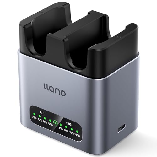 llano LP-E6/LP-E6N/LP-E6NH カメラバッテリー 充電器 LP-E6/LP-E6N/LP-E6NH チャージャー (PD20W 急速充電/アルミ合金製/2個同時充電可能/USB-C対応) for EOS R/EOS 6D/EOS 60