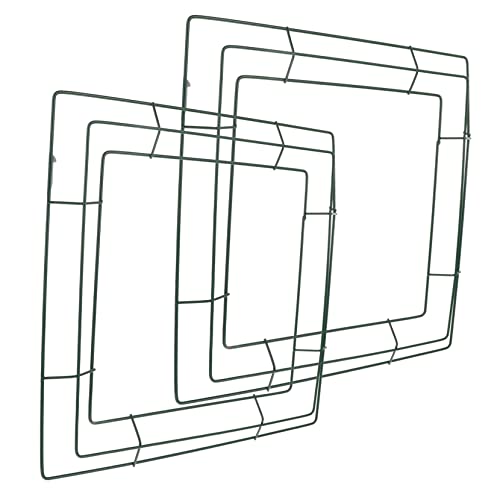 Garneck Solid Structure Iron Wreath Ring DIY Hanging Art for Wall Square Decor Ring for Festive Occasions