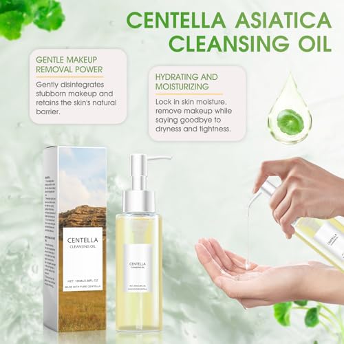 Allony Reinigungsöl Gesicht, Centella Cleansing Oil Korean, Gründliche Reinigung, Mild und Nicht Reizend, Abschminköl für Alle Hauttypen Geeignet (100ml)
