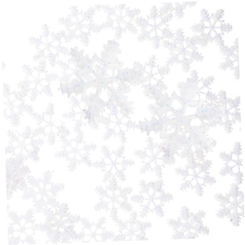 FONDOTIN 100pcs Christmas Snowflake Decorations Landscape Accessories for Crafts Room Decor Aesthetic Ornaments for Holiday Parties and Celebrations