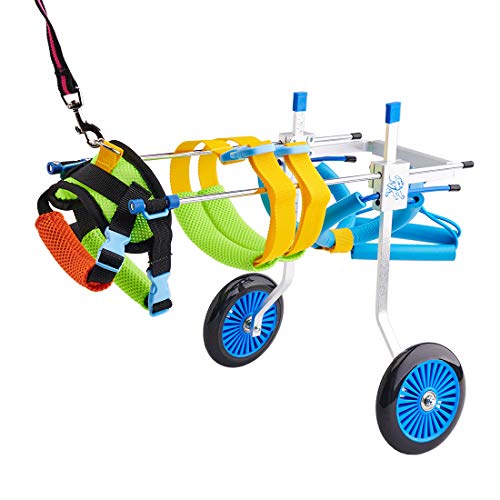 BEETLA Adjustable Pet Wheelchair for Small Dog Cat/Doggie/Puppy Walk, 2 Wheels Cart Pet Wheelchair for Handicapped Hind Legs (XS-1:Height: 7.48"-13.78", Hip Width: 5.51"-8.66")