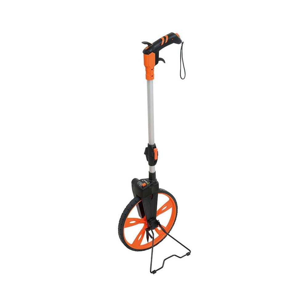 Odomètre de Mesure Manuel – Roue 1 mètre, Mesure jusqu’à 9999,9 m – Poignée Confort, Béquille Solide et Manche Pliable – Idéal Routes et Pistes