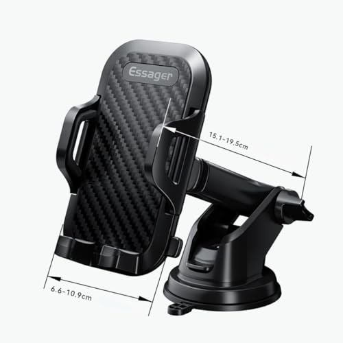 Essager Universele Telefoonhouder Auto Dashboard/Raam Zuignap Zwart - Afbeelding 6