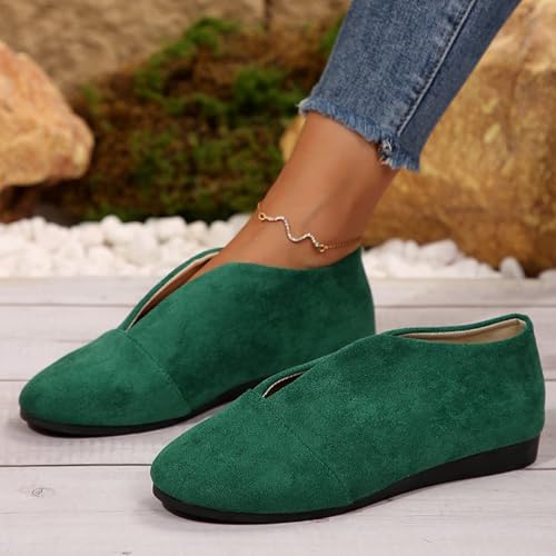 Womens Ballet Mary Jane Flats Slip On Wide Toe Box Round Toe Comfortable Dress Shoes Fashion Casual Retro Hollow Non-Slip Loafer Women Ballerina Wedding Work Office Flat Lazy Shoes2