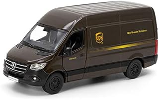 Kinsmart Compatible with Mercedes-Benz Sprinter UPS 2020 United Parcel Brown Delivery Van 1/48 O Scale Diecast Car, Black