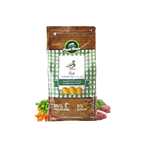 Pauls Beute Premium Hundefutter Trocken Ente | 2,5 kg | 65{8143723fbcd6954de692b9fd56214238eb0f88ad3fe2d17d6d0dcc4cd9e7d24d} frische Ente mit Kartoffeln & Sanddorn | Getreidefreies Trockenfutter für Sensible Hunde | Natürlich | Glutenfrei | Leicht verdaulich Pauls Beute Premium Hundefutter Trocken Ente | 2,5 kg | 65{8143723fbcd6954de692b9fd56214238eb0f88ad3fe2d17d6d0dcc4cd9e7d24d} frische Ente mit Kartoffeln & Sanddorn | Getreidefreies Trockenfutter für Sensible Hunde | Natürlich | Glutenfrei | Leicht verdaulich