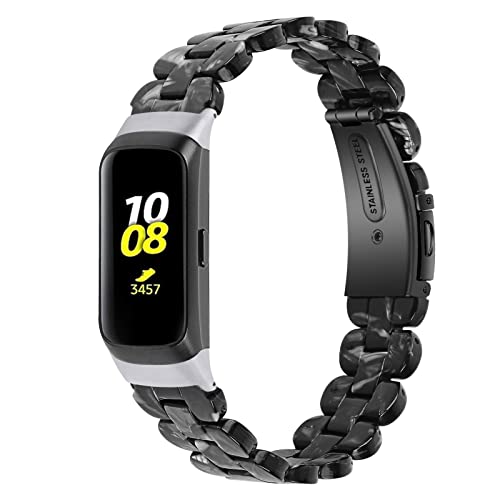 Bracelet en résine Galaxy Fit SM-R370, MVRYCE 5,7-8,0 Pouces Bracelet de Rechange léger en résine Bracelet à Double Bouton avec Fermoir Pliant Compatible avec Samsung Galaxy Fit SM-R370 (Y13) Cover