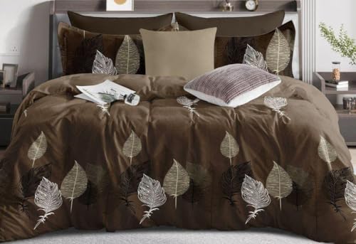 Image of The Royal King Collection 350 TC King Size Bedsheet with 2 King Size Pillow Covers| Beautiful Designer Flat Sheet | Luxury Soft Sheet (3pcs Set) |108x108 inches. (Multicolor-6606)