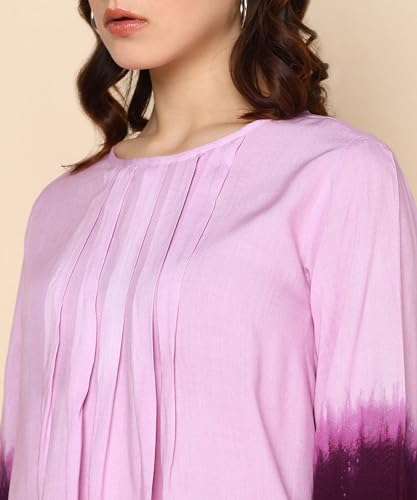 Image of Maaesa Splash Tie Dyed Pleated Top for Women