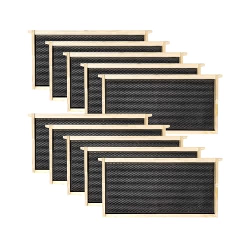 Image of Hoover Hives 10 Frame Langstroth Deep Brood Box Dipped in 100% Beeswax Includes Wooden Frames & Waxed Foundations (Unassembled)