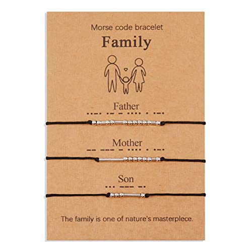 VU100 4 piezas pulsera código Morse regalo de cumpleaños joyería regalo hecho a mano para padre madre hijo familia VU100 4 piezas pulsera código Morse regalo de cumpleaños joyería regalo hecho a mano para padre madre hijo familia