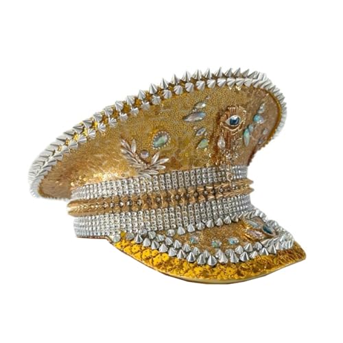 Béret punk vintage à strass pour festivals et cosplay