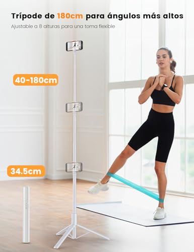 Miniatura 2 de ANXRE 180cm Trípode para Movil con Control Remoto,NT79 Palo Selfie Monopies | Extensible, Alto y Portátil para Viajes/Grabación de Vídeo/Filmación, Compatible con iPhone/Samsung/GoPro/Cámara