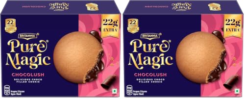 Image of Britannia Pure Magic Chocolush - Delicious Choco Filled Cookie | 300 gm | Live this moment with crunchy and gooey choco filling cookie (Pack of 2)