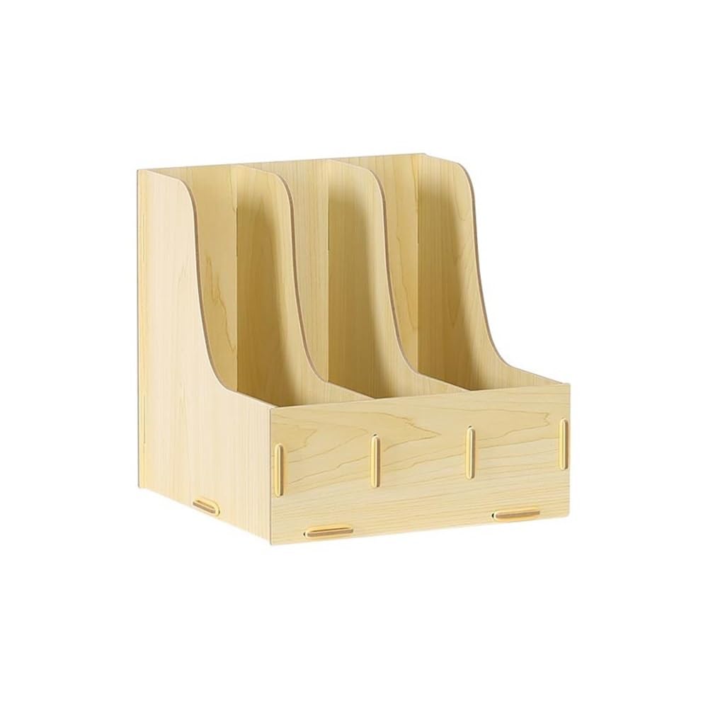 J9V4G6S3B5 Desktop File Rack Desk Organizer A4 Paper Sorter Magazine File Holder Vertical Horizontal Stationery Supplies Storage(Natural)
