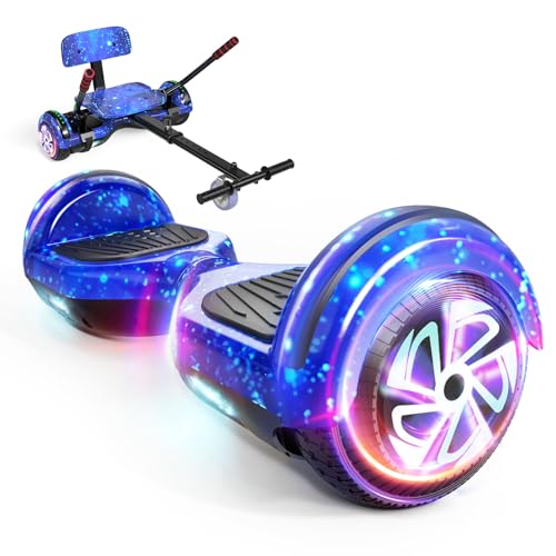 LIEAGLE Hoverboard, 6.5' Self Balancing Scooter Hover Board with Bluetooth Wheels LED Lights for Kids Adults
