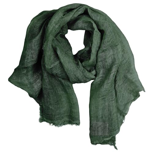 Écharpe vert Melange Look Freak Scene grand foulard fluide à franges pour un look texturé